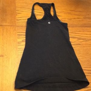 Rare lululemon black racerback, ruffled back